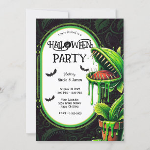Venus flugfälla grön slem Halloween-fest  Inbjudningar