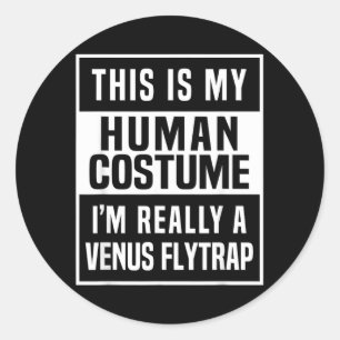 Venus flugfälla kostymskjorta rolig halloweenidé runt klistermärke