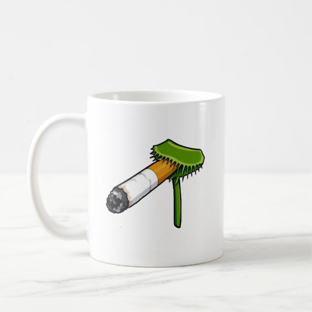 Venus flugfälla växt med cig kaffemugg (Vänster)