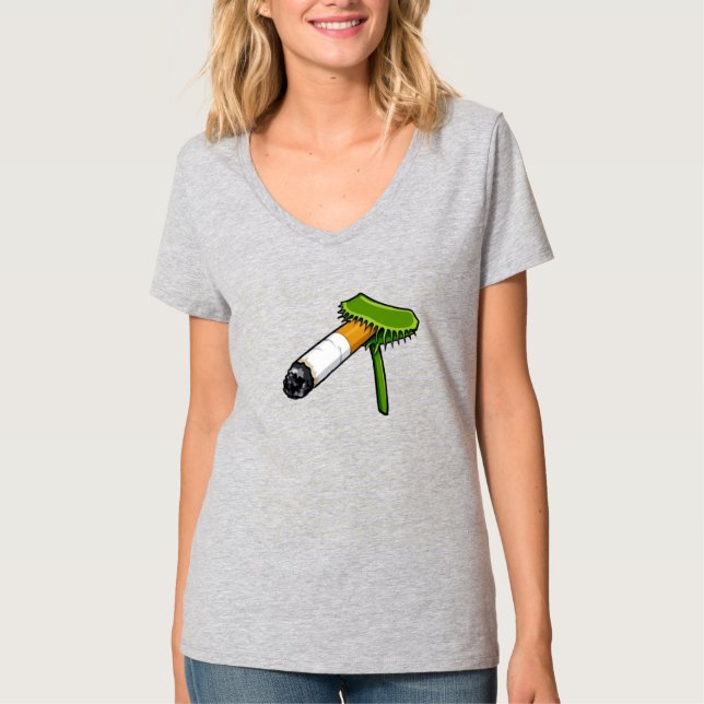Venus flugfälla växt med cigarr t shirt (Framsida)