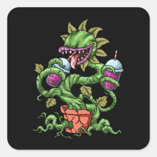 Venus Fly Trap Bubble Tea Gift CarnivorPlants Fyrkantigt Klistermärke