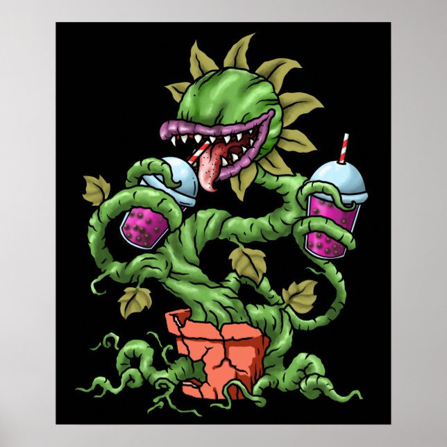 Venus Fly Trap Bubble Tea Gift CarnivorPlants Poster (Framsidan)