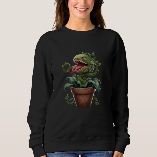 Venus Flyfälla Monster Pottrodator Design T Shirt (Framsida)