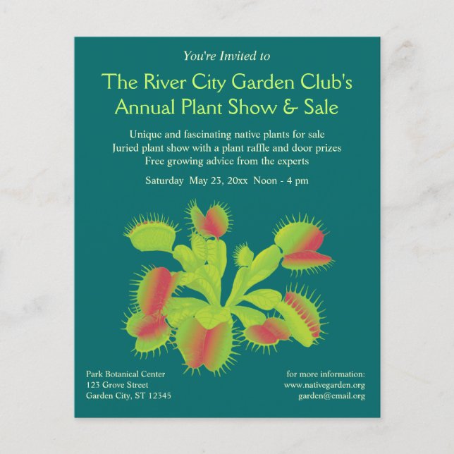 Venus Flytrap Flyer blir på svenska Venusflugfälla (Framsidan)