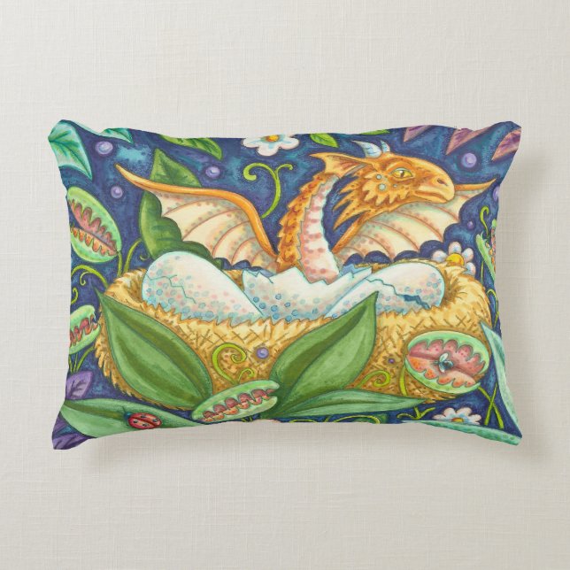 Venus Flytraps och Hatching Dragon ACCENT PILLOW Prydnadskudde (Framsidan)