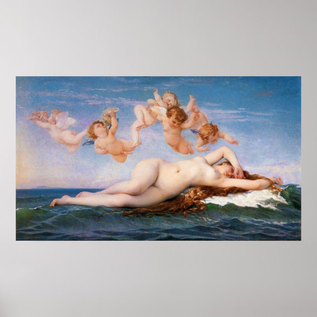 Venus födelse av Alexandre Cabanel från 1863 Poster (Framsidan)