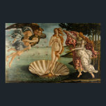 Venus födelse av Botticelli Poster<br><div class="desc">La nascita di Venere 1483-1485 Sandro Botticelli, 1445-1510 Målningen beställdes av Lorenzo di Pierfrancesco de’Medici, en kusin till Lorenzo the Magnificent. Temat föreslogs förmodligen av den humanist Poliziano. Det skildrar Venus som är född från havsskummet, som blåsts av västern Zephyr, och nymph, Chloris, mot en av Horai, som förbereder sig...</div>