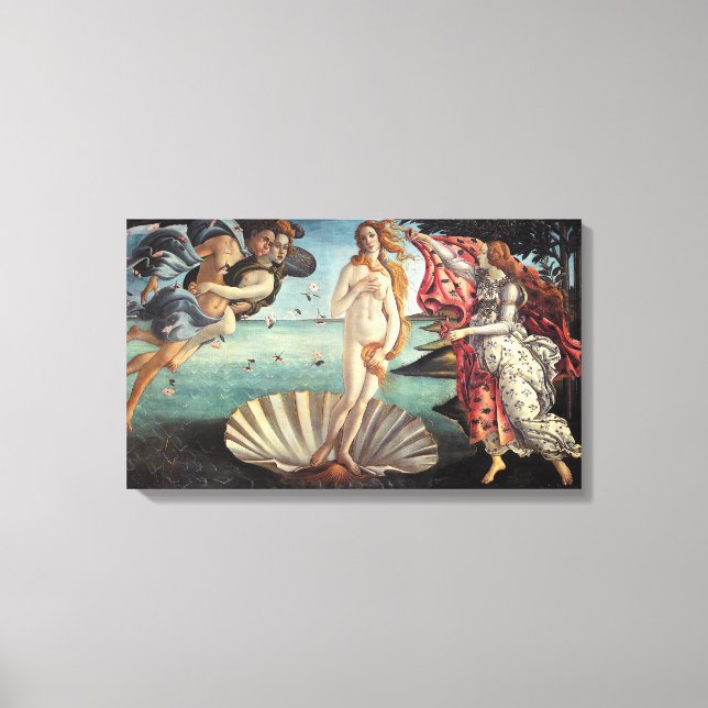 Venus födelse av Sandro Botticelli Canvastryck (Framsida)