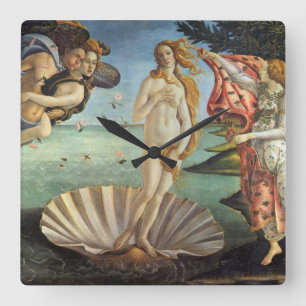 Venus födelse av Sandro Botticelli Fyrkantig Klocka