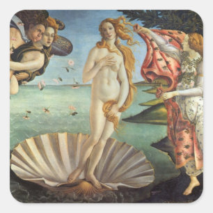 Venus födelse av Sandro Botticelli Fyrkantigt Klistermärke