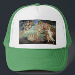 Venus födelse av Sandro Botticelli Truckerkeps<br><div class="desc">Venus födelse (c. 1482-1486) av Sandro Botticelli (1444-1510) är en vintage-ålders finsk konst mytologisk målning från renässansen. Gudinnan Venus har framträtt ur havet som en fullvuxen kvinna och står inuti ett stort snigelskal på havsstranden.</div>