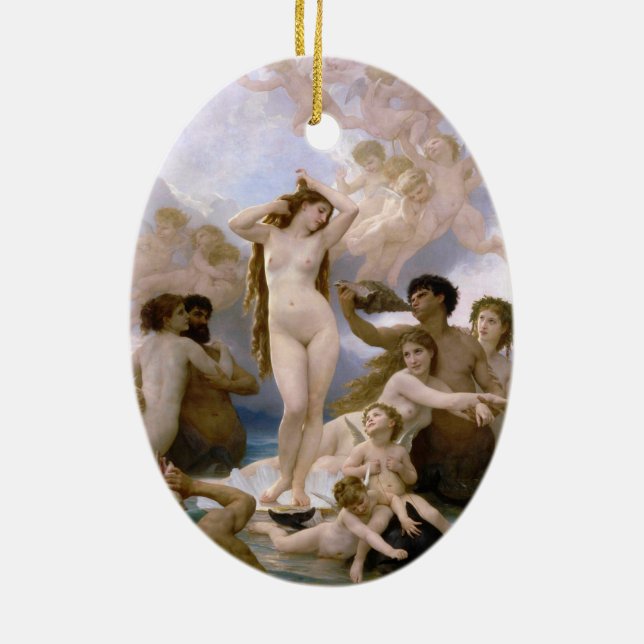 Venus födelse av William-Adolphe Bouguereau Julgransprydnad Keramik (Baksidan)