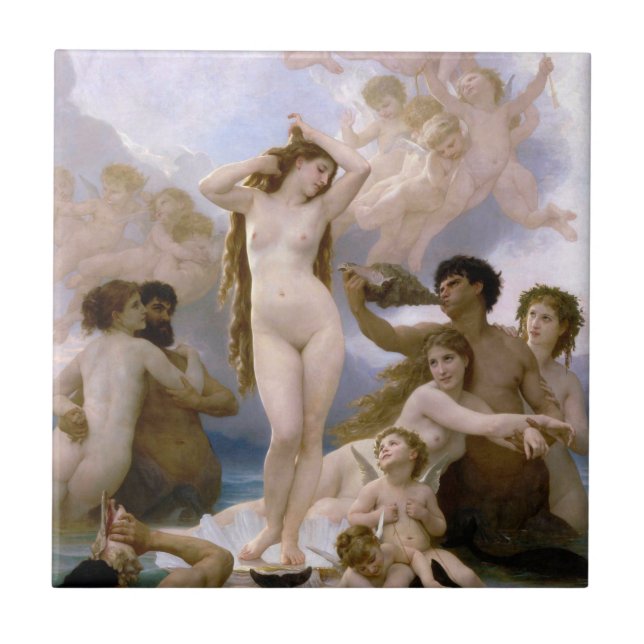 Venus födelse av William-Adolphe Bouguereau Kakelplatta (Framsidan)