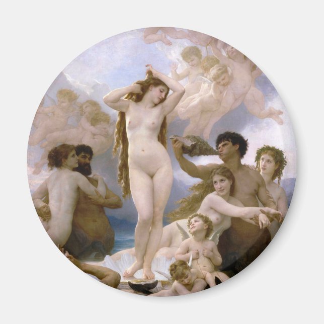 Venus födelse av William-Adolphe Bouguereau Magnet (Framsidan)