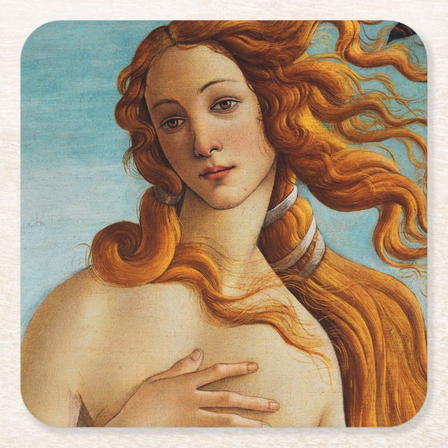 Venus födelse (detalj), Sandro Botticelli Underlägg Papper Kvadrat (Framsidan)