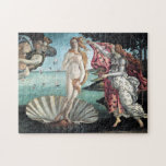 Venus födelse efter Botticelli-Renaissance Pussel<br><div class="desc">Denna klassiska målning av Venus födelse är ett koniskt,  mytologiskt Renaissance mästerverk. Denna vision av Kärlek gudinna som tvättades i land på havets snäcka fortsätter att fascinera oss. Lush färg och detaljer.</div>