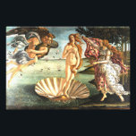 Venus födelse fototryck<br><div class="desc">Venus-A:s konstverk, som utförts av Florentine-målaren Sandro Botticelli. Den målade mellan 1484 och 1486 skildrar gudinna från kärlek Venus, efter att ha kommit från havet som vuxen kvinna, står Venus på ett årstidsskal, blåst till kusten av Zephyr, gud av västern.Horae, årstidernas gudaväst, står redo med ett landskap för att stänga...</div>