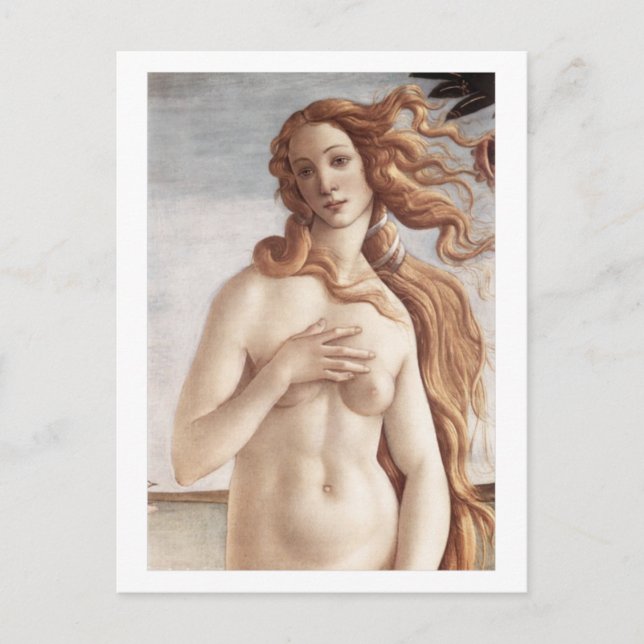Venus födelse i detalj vykort (Framsida)