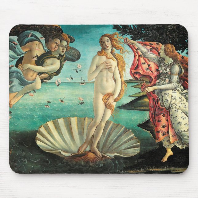 Venus födelse - Klassisk konst av Botticelli Musmatta (Framsidan)