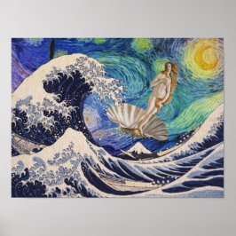 Venus födelse vid den Underbara vågen Poster