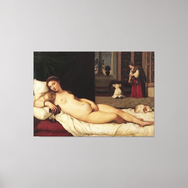 Venus från Urbino Titian 1538 Venedig Canvastryck (Framsida)