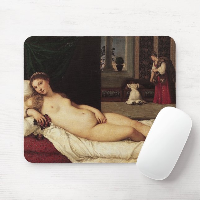 Venus från Urbino Titian 1538 Venedig Musmatta (Med mus)