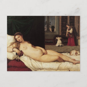 Venus från Urbino Titian 1538 Venedig Vykort
