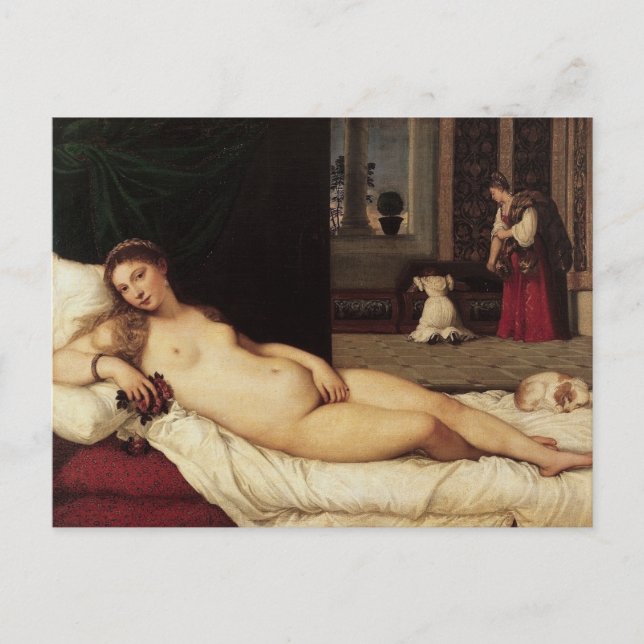 Venus från Urbino Titian 1538 Venedig Vykort (Framsida)