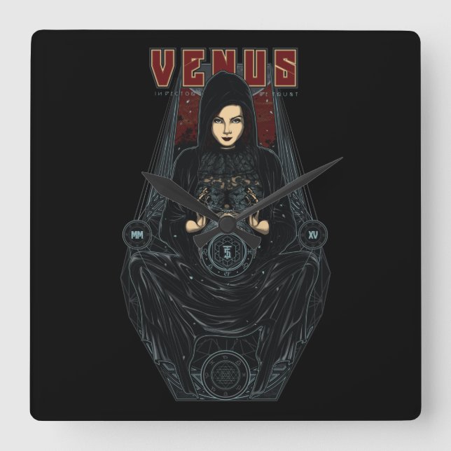 Venus Fyrkantig Klocka (Framsida)