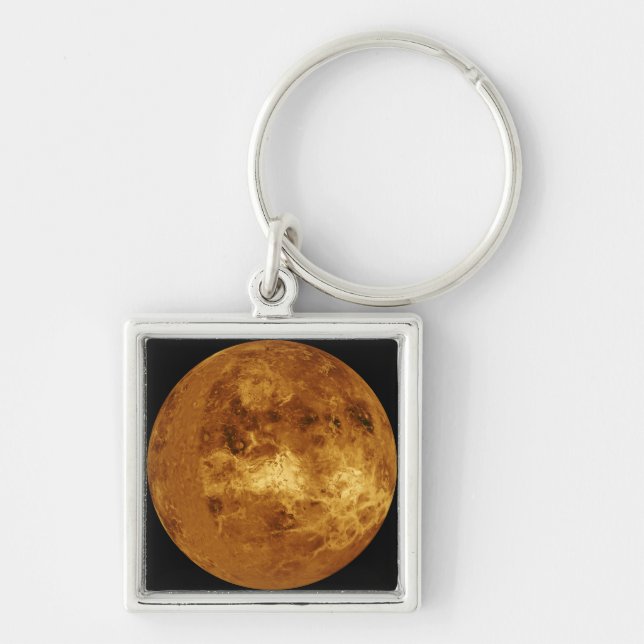 Venus Fyrkantig Silverfärgad Nyckelring (Framsidan)