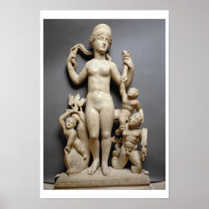 Venus med putti, en triton och en delfin, romersk, poster