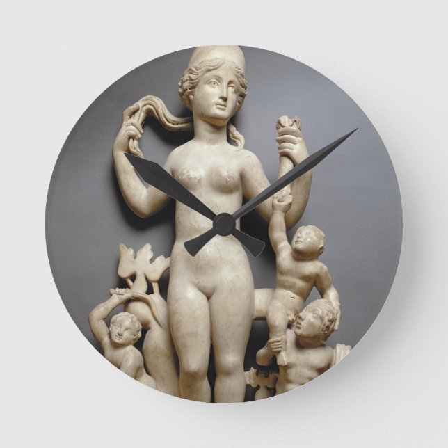 Venus med puttien, en triton och en delfin, rund klocka (Framsida)