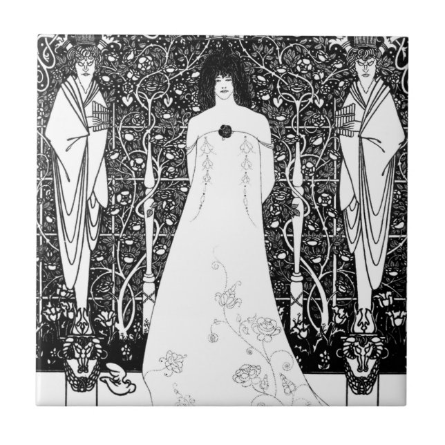 Venus mellan terminalgudarna av Aubrey Beardsley Kakelplatta (Framsidan)