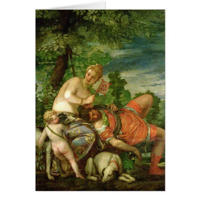 Venus och Adonis, 1580 Hälsningskort (Framsidan)
