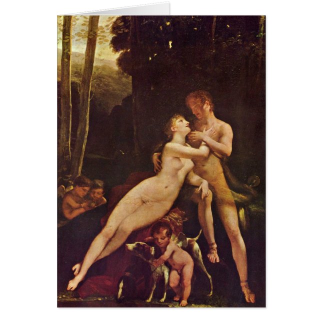 Venus och Adonis av Pierre-Paul Prud'Hon Hälsningskort (Framsidan)