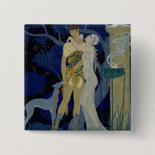Venus och Adonis (färglithoen) Knapp