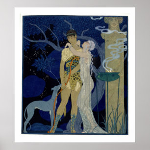 Venus och Adonis (färglithoen) Poster