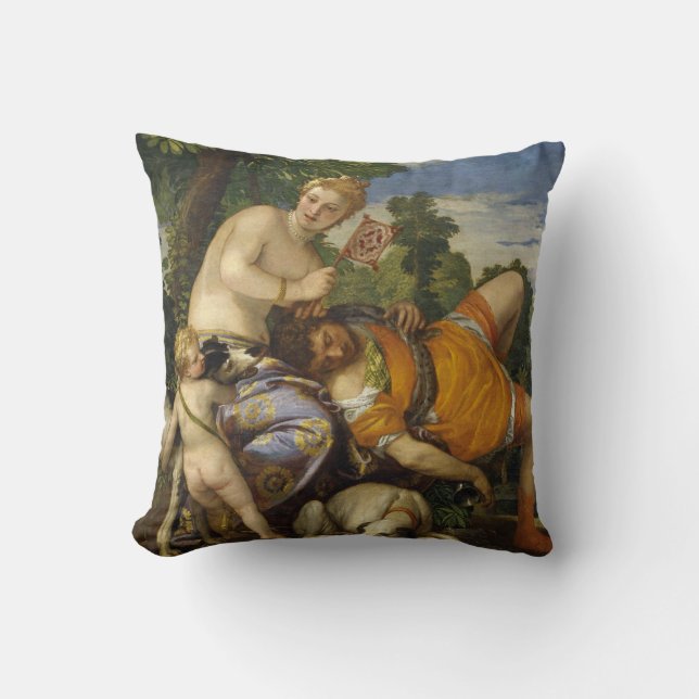 Venus och Adonis (från Paolo Veronese) Kudde (Framsida)