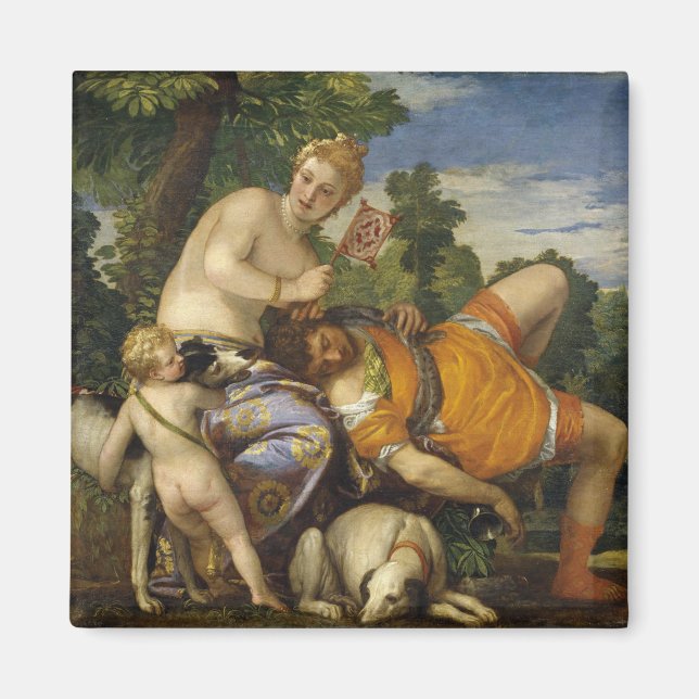 Venus och Adonis (från Paolo Veronese) Magnet (Framsidan)