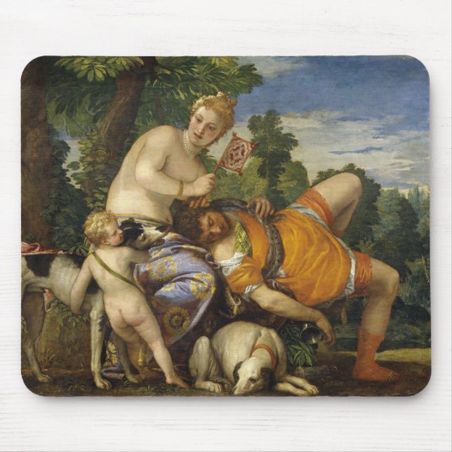 Venus och Adonis (från Paolo Veronese) Musmatta (Framsidan)