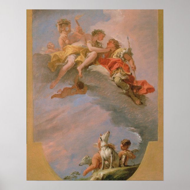 Venus och Adonis (olja på canvas) Poster (Framsidan)