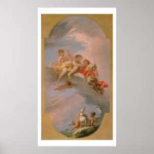 Venus och Adonis (olja på kanfas) Poster