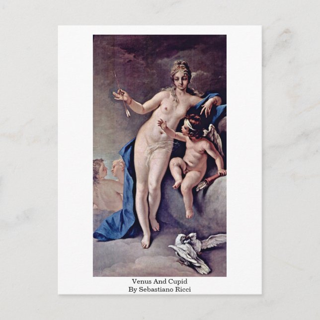 Venus och Cupid, av Sebastiano Ricci Vykort (Framsida)