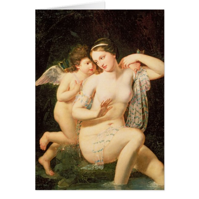 Venus och Cupid Hälsningskort (Framsidan)