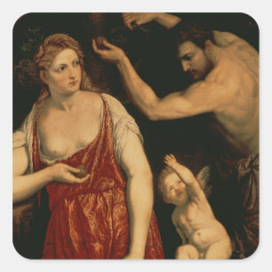 Venus och fördärvar, 1550s fyrkantigt klistermärke