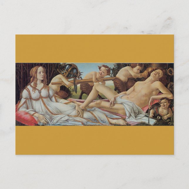 Venus och Mars av Sandro Botticelli Vykort (Framsida)