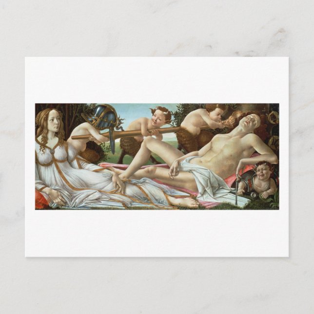 Venus och Mars, c.1485 (tempera och olja) Vykort (Framsida)