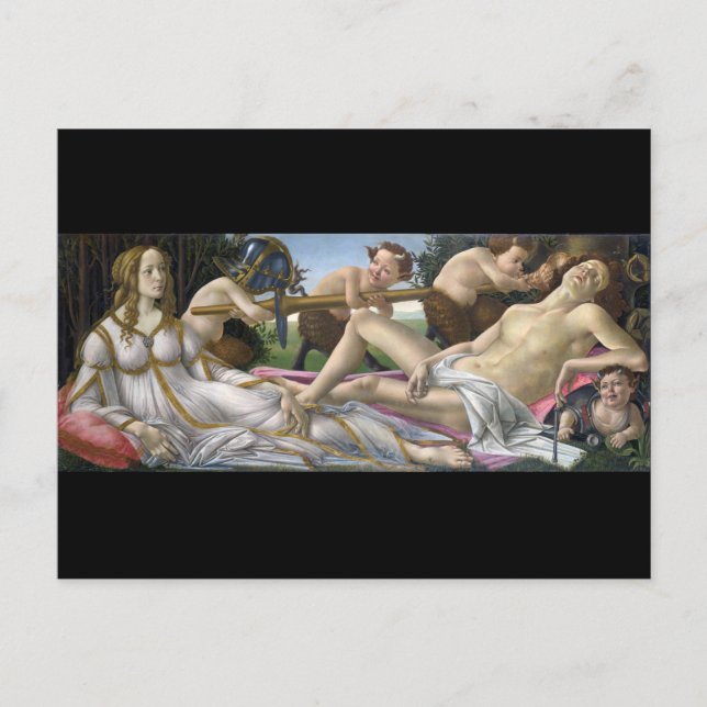Venus och Mars, Sandro Botticelli Vykort (Framsida)