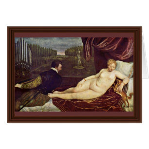 Venus och organspelare vid Tizian Hälsningskort