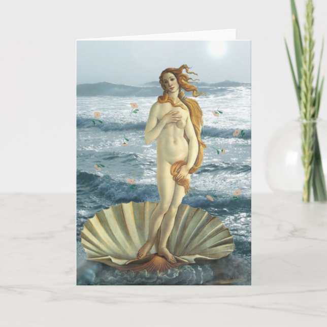Venus på strandhälsningkortet kort (Framsida)